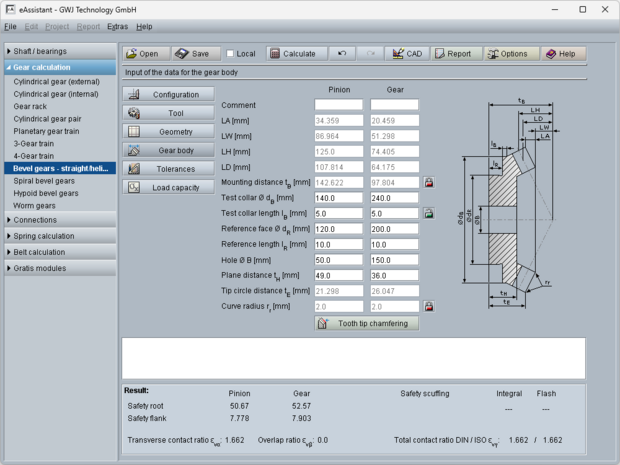 Stożkowe koło zębate (proste i skośne)