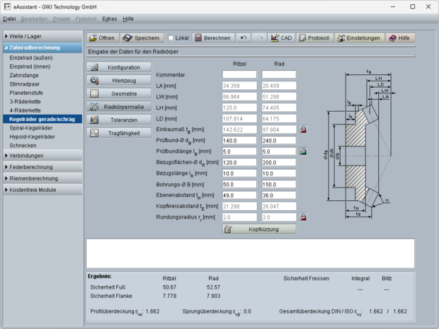Kegelrad (gerade/schräg)