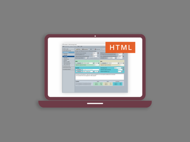 Passfederberechnung im HTML-Format