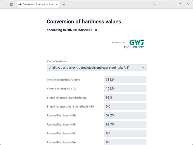 Przeliczanie twardości
