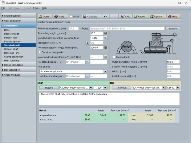 Serrated Shaft Connection
