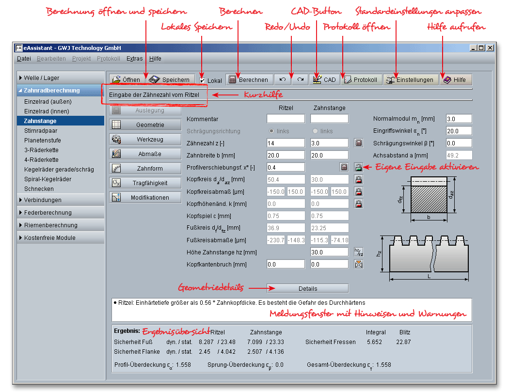 Zahnstange 30 x 12 mm Modul 4 Länge 1,0 m